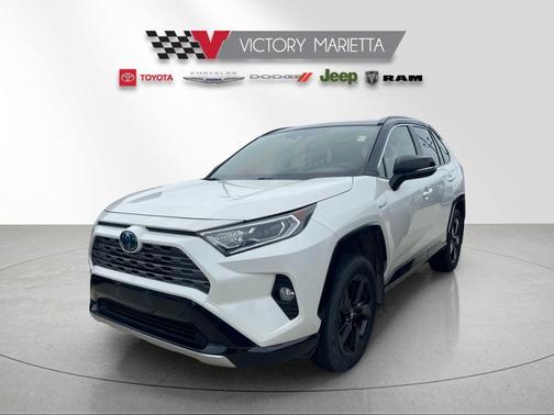 Blizzard Pearl 2019 Toyota RAV4 Hybrid SE