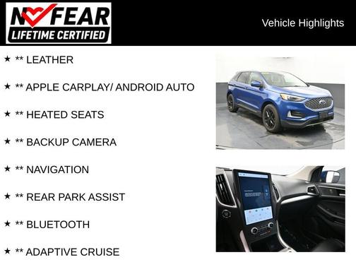 Atlas Blue Metallic 2024 Ford Edge SEL