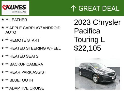 Brilliant Black Crystal Pearlcoat 2023 Chrysler Pacifica Touring-L