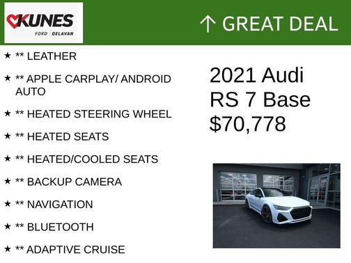 Glacier White Metallic 2021 Audi RS 7 4.0T quattro