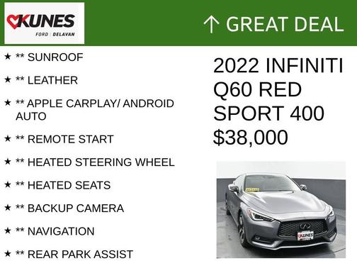 2022 INFINITI Q60 3.0t Red Sport 400