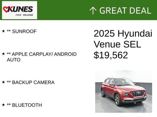Red 2025 Hyundai VENUE SEL
