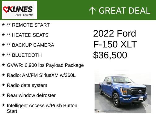 Blue Metallic 2022 Ford F-150 XLT