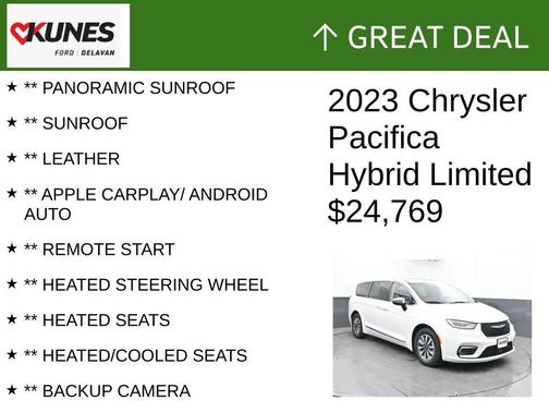 Bright White Clearcoat 2023 Chrysler Pacifica Hybrid Limited