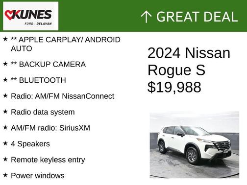 Glacier White 2024 Nissan Rogue S
