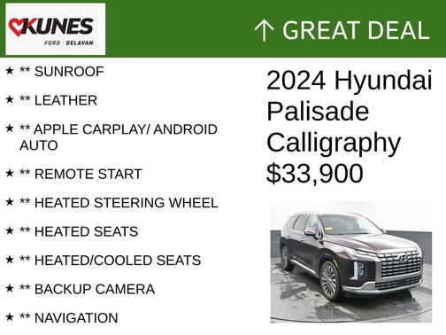 Burgundy 2024 Hyundai PALISADE Calligraphy