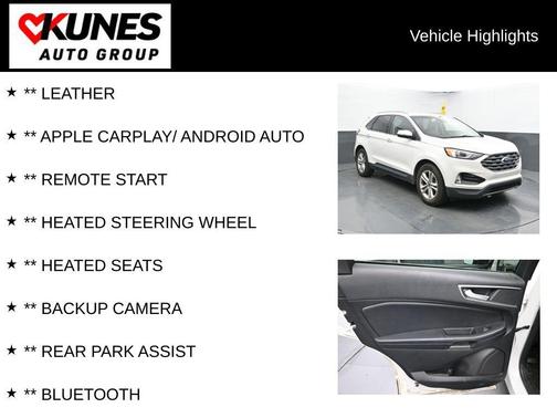 White Metallic 2020 Ford Edge SEL