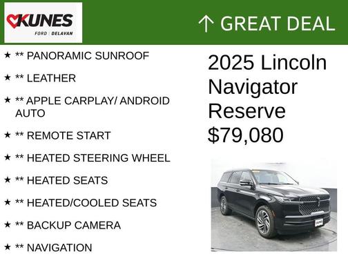 Infinite Black Metallic 2025 Lincoln Navigator Reserve
