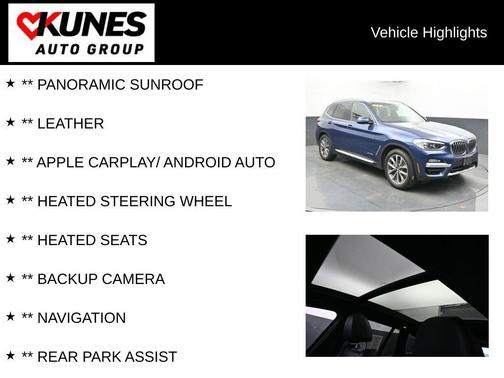 Phytonic Blue Metallic 2018 BMW X3 xDrive30i