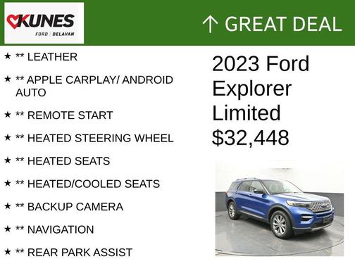 Atlas Blue Metallic 2023 Ford Explorer Limited