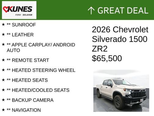White Sand 2026 Chevrolet Silverado 1500 ZR2