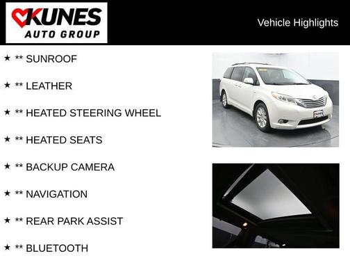 Blizzard Pearl 2016 Toyota Sienna Limited Premium