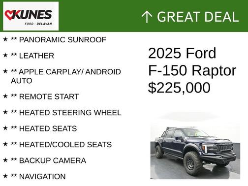 Blue Metallic 2025 Ford F-150 Raptor