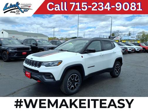 Bright White Clearcoat 2025 Jeep Compass Trailhawk