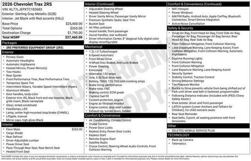 Sterling Gray Metallic 2026 Chevrolet Trax FWD 2RS