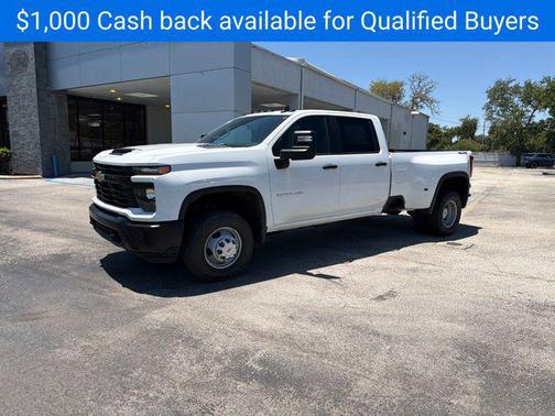 Summit White 2026 Chevrolet Silverado 3500 Crew Cab, Long Bed, WT Dual Rear Wheel, RWD