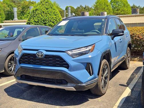 Cavalry Blue/Midnight Black Metallic 2025 Toyota RAV4 Hybrid SE