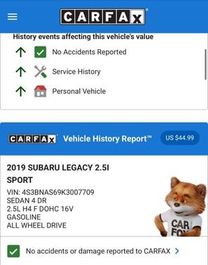 2019 Subaru Legacy 2.5i Sport
