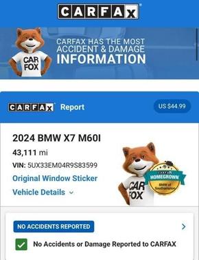 Mineral White Metallic 2024 BMW X7 M60i