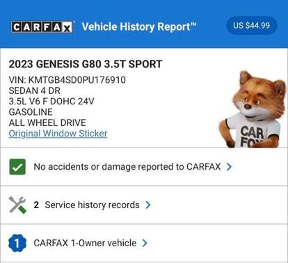 2023 Genesis G80 3.5T