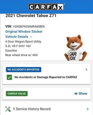 Black 2021 Chevrolet Tahoe Z71