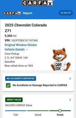 White 2025 Chevrolet Colorado Z71