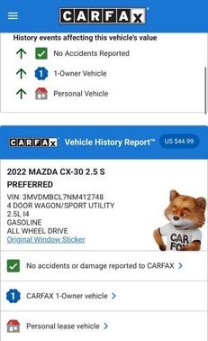 2022 Mazda CX-30 2.5 S Preferred Package