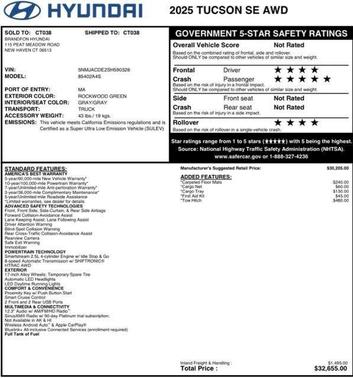 Green 2025 Hyundai TUCSON SE