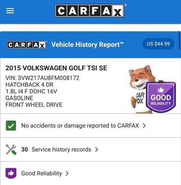 2015 Volkswagen Golf Auto TSI SE