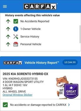 2025 Kia Sorento Hybrid EX