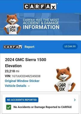 Summit White 2024 GMC Sierra 1500 Elevation