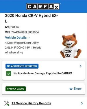 Lunar Silver Metallic 2020 Honda CR-V Hybrid EX-L
