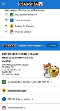 2019 Mercedes-Benz Maybach S 560 Base 4MATIC