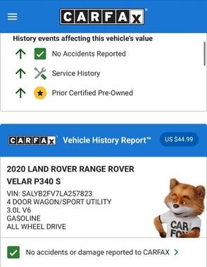 2020 Land Rover Range Rover Velar S