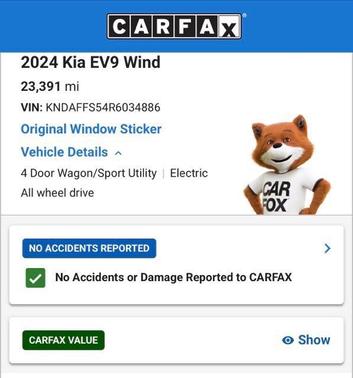 Snow White Pearl 2024 Kia EV9 Wind