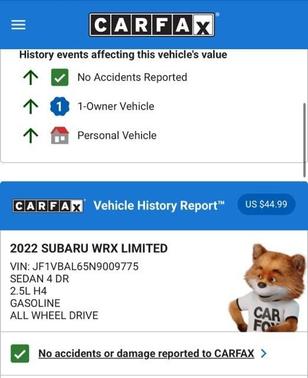 2022 Subaru WRX Limited