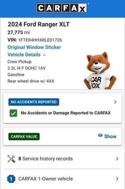 Gray 2024 Ford Ranger XLT