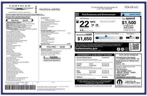 2018 Chrysler Pacifica Limited