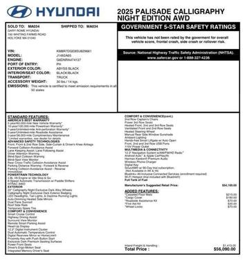 2025 Hyundai PALISADE Calligraphy Night Edition