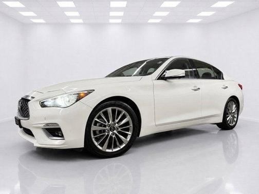 Pure White 2021 INFINITI Q50 3.0t LUXE