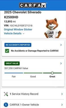 White 2025 Chevrolet Silverado 2500 WT