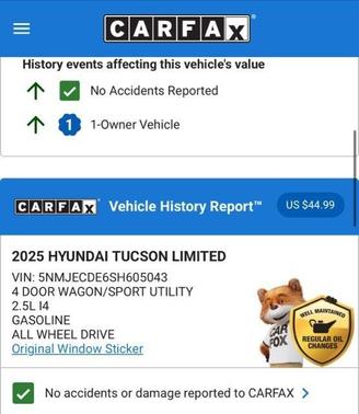Phantom Black 2025 Hyundai TUCSON Limited