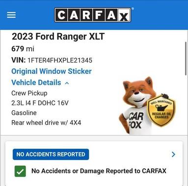 Oxford White 2023 Ford Ranger XLT