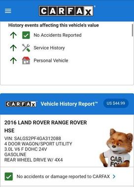 2016 Land Rover Range Rover 3.0L Supercharged HSE