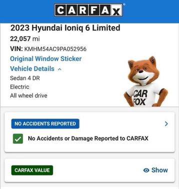 White 2023 Hyundai IONIQ 6 Limited