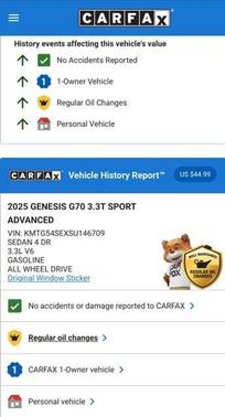 2025 Genesis G70 3.3T Sport Advanced
