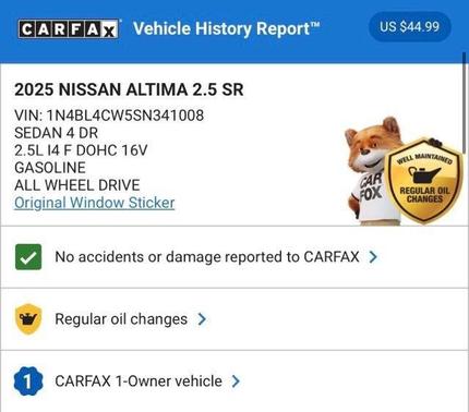 2025 Nissan Altima SR