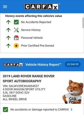 2019 Land Rover Range Rover Sport Autobiography