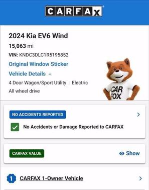 Snow White Pearl 2024 Kia EV6 Wind