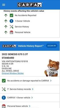 2022 Genesis G70 3.3T
